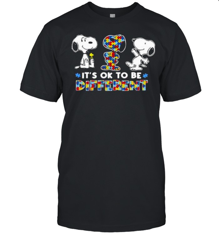 Its Ok To Be Different Snoopy Autism Awareness Shirt