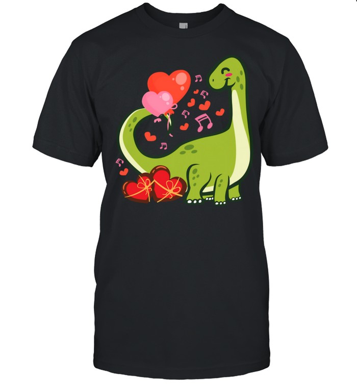 Valentines Day Love Heart Cute Brontosaurus Dinosaur shirt Classic Men's T-shirt