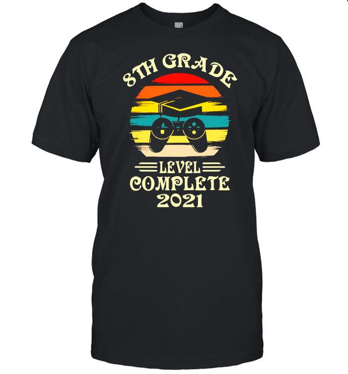 vGamer 8th Grade Level Complete 2021 Vintage shirt