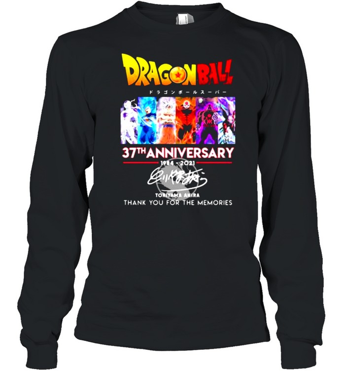 Dragon Ball 37th Anniversary 1984 2021 Toriyama Akira Thank You For The Memories Signature  Long Sleeved T-shirt