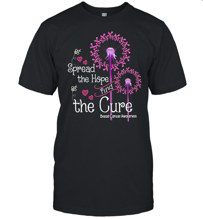 Spread The Hope Find The Cure Breast Cancer Awareness Hippie T-shirt