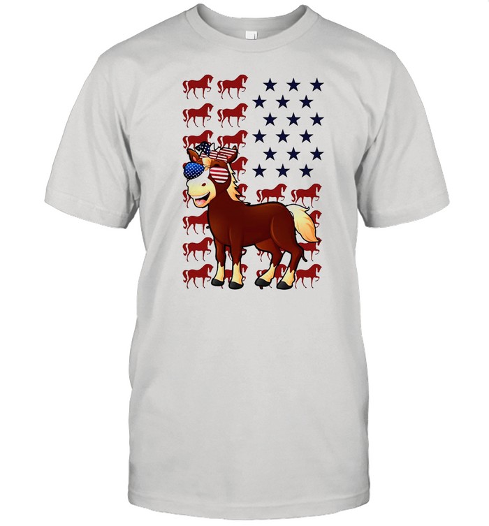 American Flag Horse Independence day Farmer T-shirt Classic Men's T-shirt