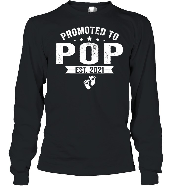 Promoted To Pop Est 2021 Retro Father's Day shirt Long Sleeved T-shirt