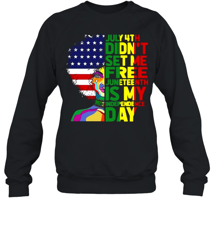Juneteenth Dashiki American Flag Black Women Independence T-shirt Unisex Sweatshirt