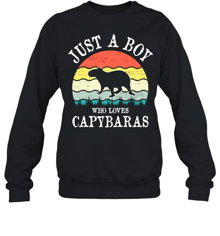 Just A Boy Who Loves Capybaras shirt Unisex Sweatshirt