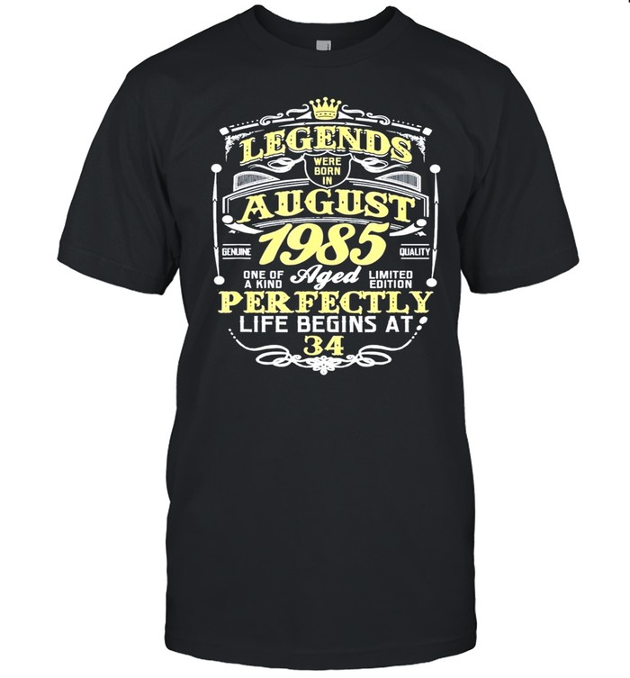 Legend born august 1985 34th awesome birthday us 2021 shirt