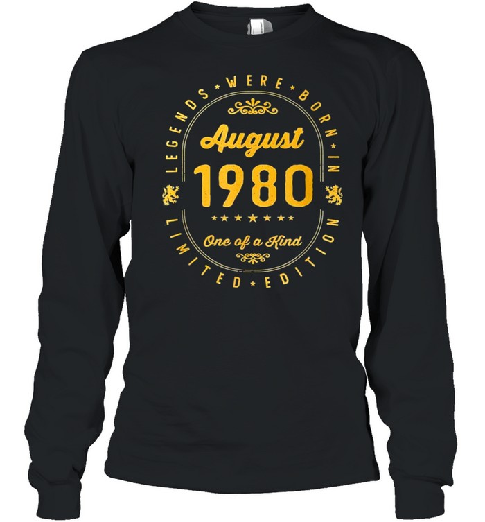 Legends born in august 1980 41th birthday 41 years old us 2021 shirt Long Sleeved T-shirt