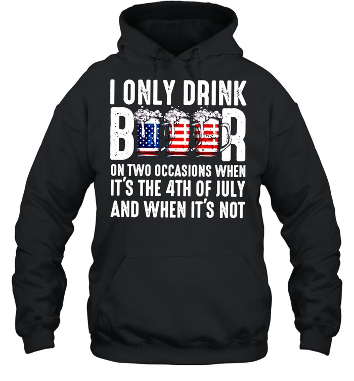 Men's 4th of July Beer Party with American Flag Merica shirt Unisex Hoodie
