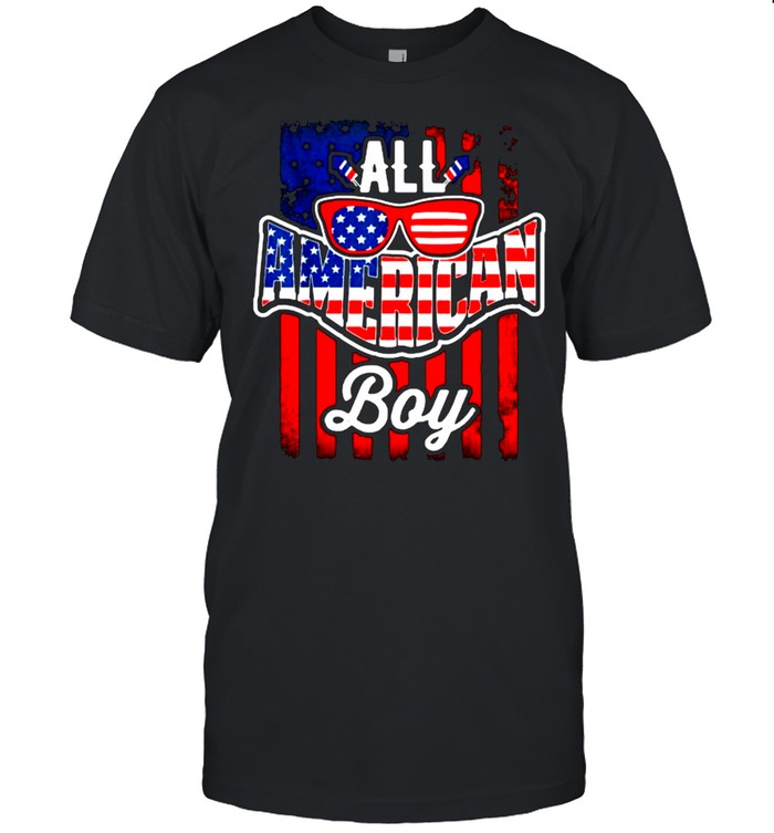 All American Boy 4th of July Sunglasses T-Shirt