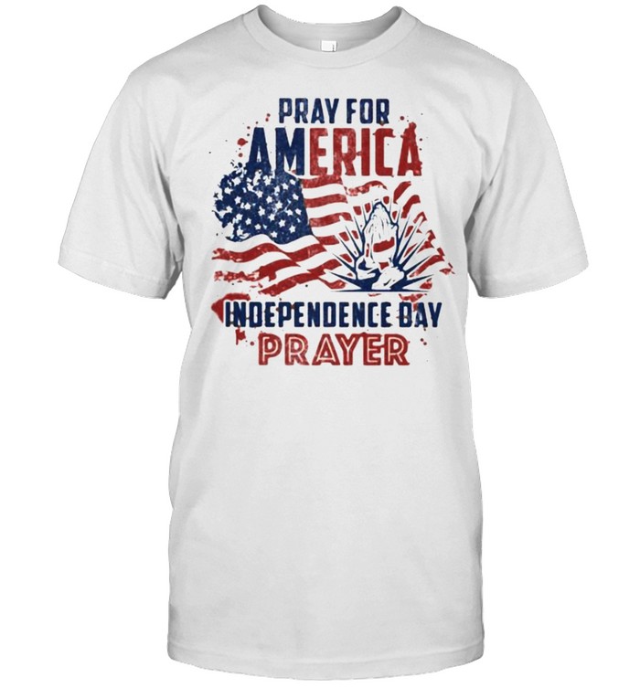 Pray for america independence day prayer flag shirt Classic Men's T-shirt