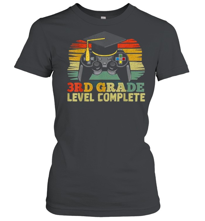 3rd Grade Level Complete Graduation Gaming Gamer Vintage T Shirt Tshirt Fashiont Trending Store