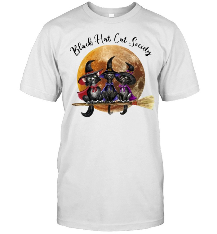 Black hat cats society witch halloween shirt Classic Men's T-shirt