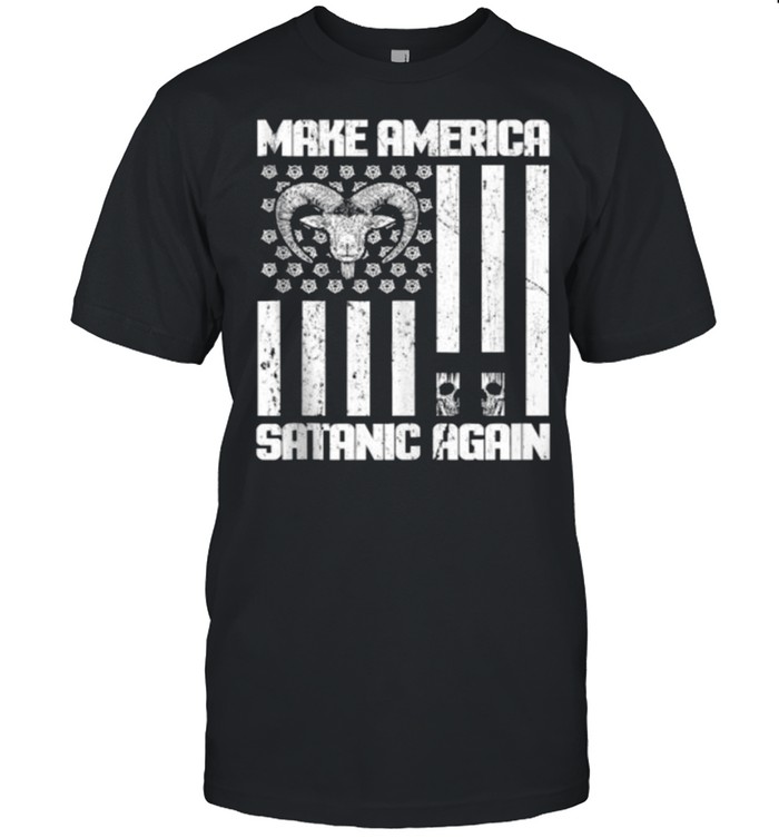 Make America Satanic Again Amemrican Flag T- Classic Men's T-shirt
