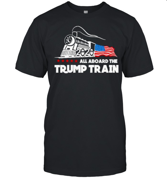 All Aboard The Trump Train American Flag Shirt