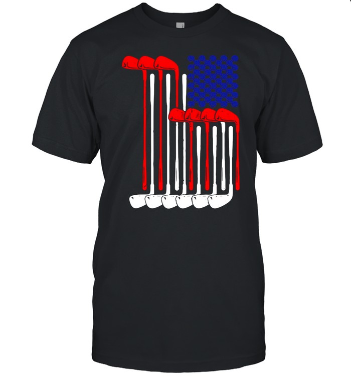 Golf Retro With American Flag Vintage Golf Club T-shirt