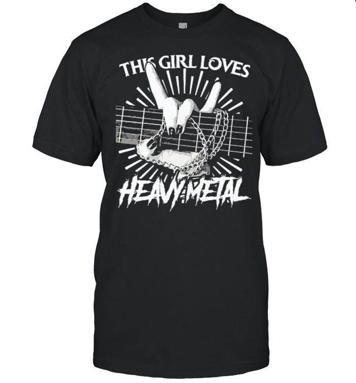 Nice this girl loves heavy metal collection guitar shirt