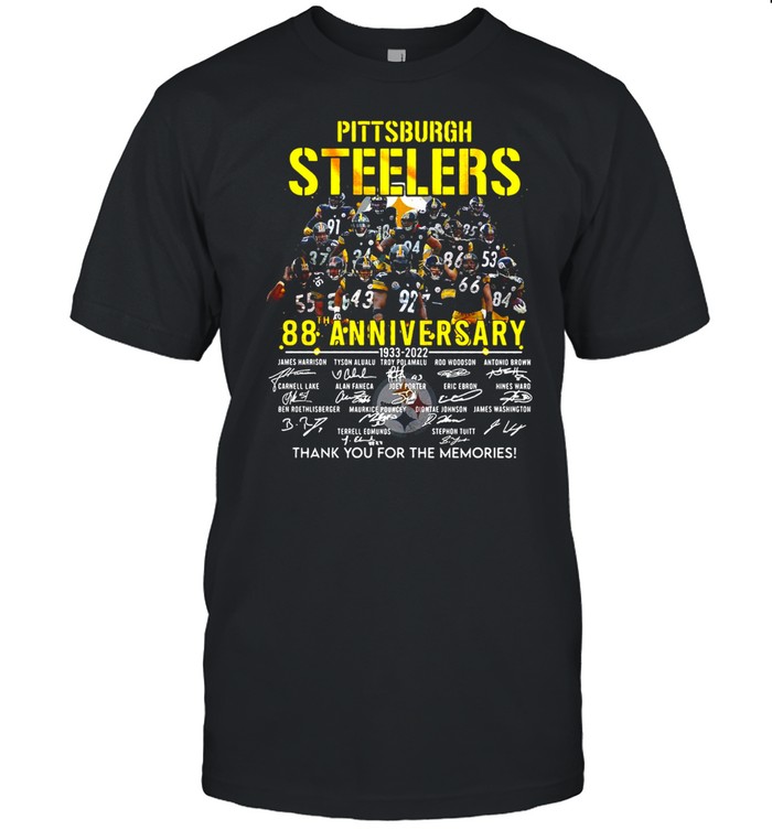 Pittsburgh Steelers 88th Anniversary 1933-2022 Signature Thank You For The Memories T-shirt