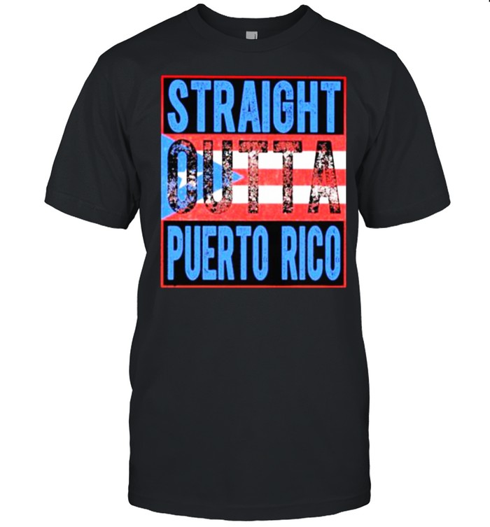 straight Outta Puerto Rico American Flag Shirt