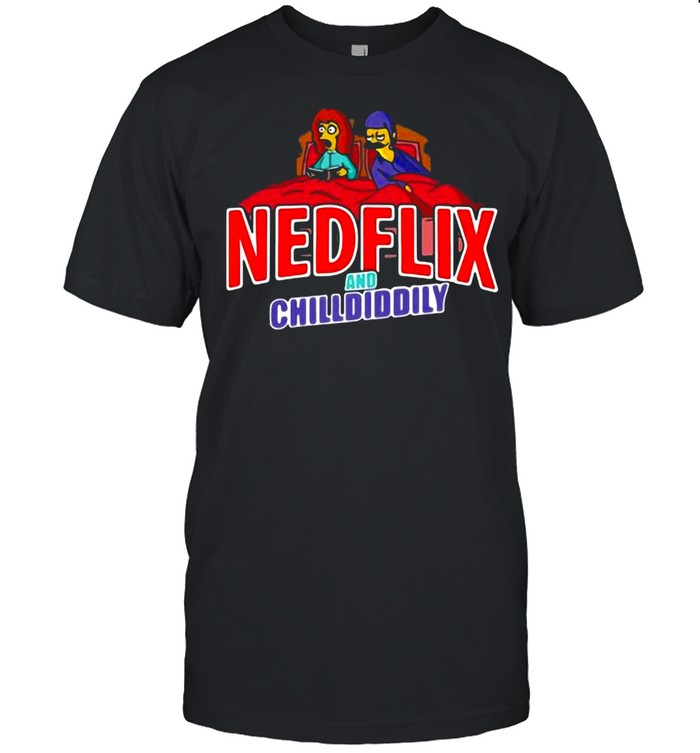 The Simpsons Ned Flix And Chill Diddly T-shirt