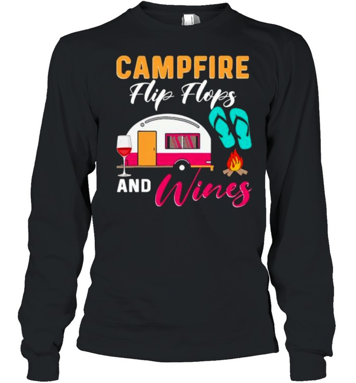 campfire flip flops and wines shirt Long Sleeved T-shirt