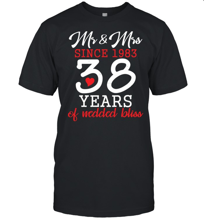 Mr & Mrs Couple Since 1983 Happy To 38 Years Of Wedded Bliss shirt