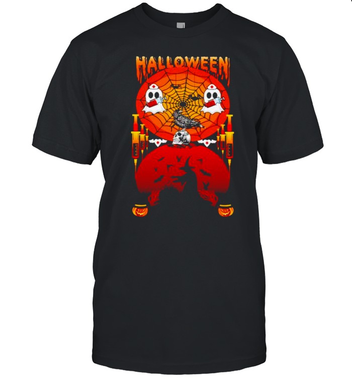 Halloween ghost witch vaccine shirt