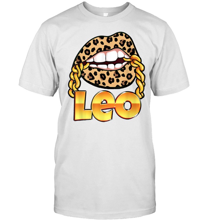 Juicy Lips Gold Chain Leo Zodiac Sign shirt