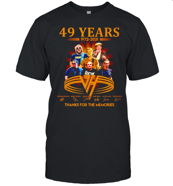 49 years 1972-2021 Van Halen signatures shirt