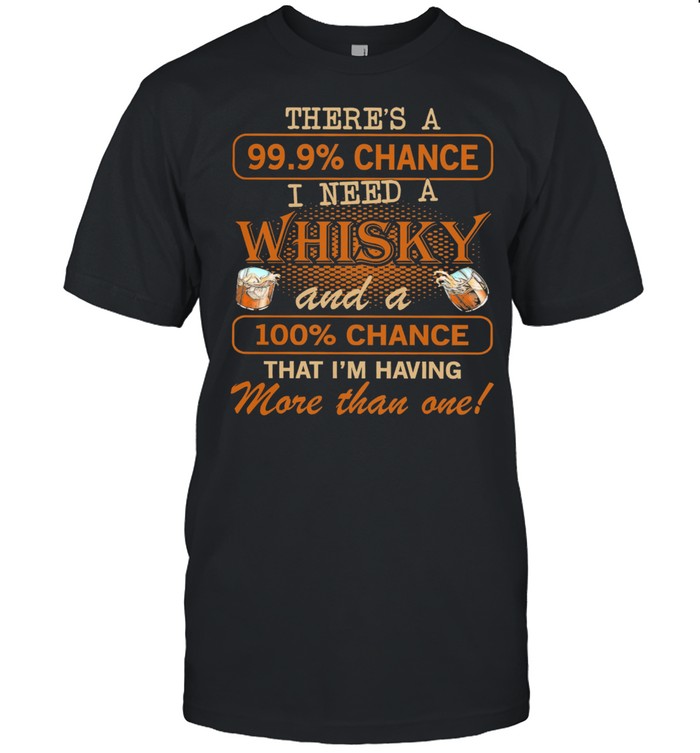 Thers a 99.9 chance I need a Whiskey and a 100 chance that Im having more than one shirt