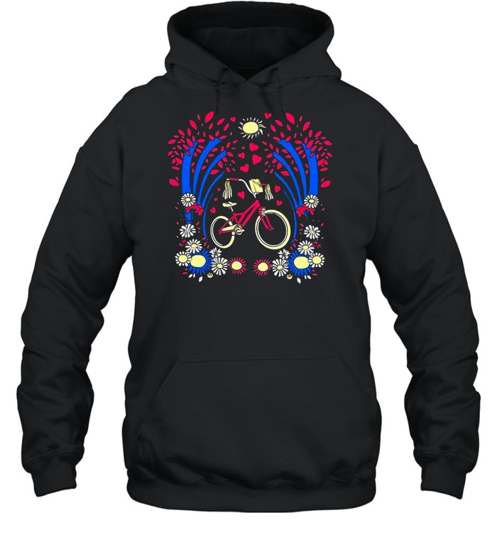 Floral Bicycle Nature Cyclist T-shirt Unisex Hoodie