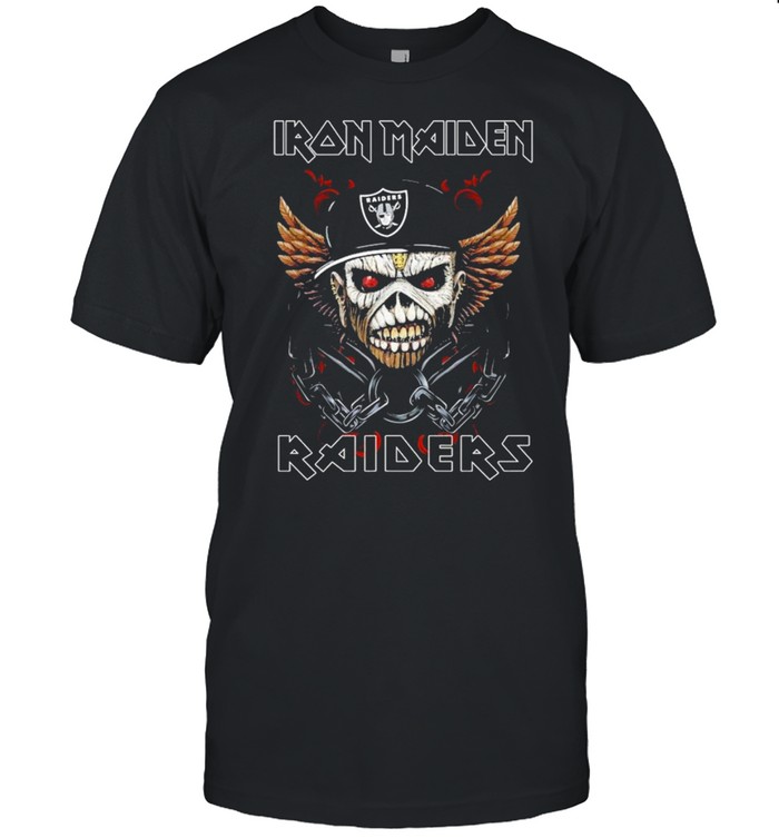 Hot Iron Maiden Skull Oakland Raiders  Classic Men's T-shirt