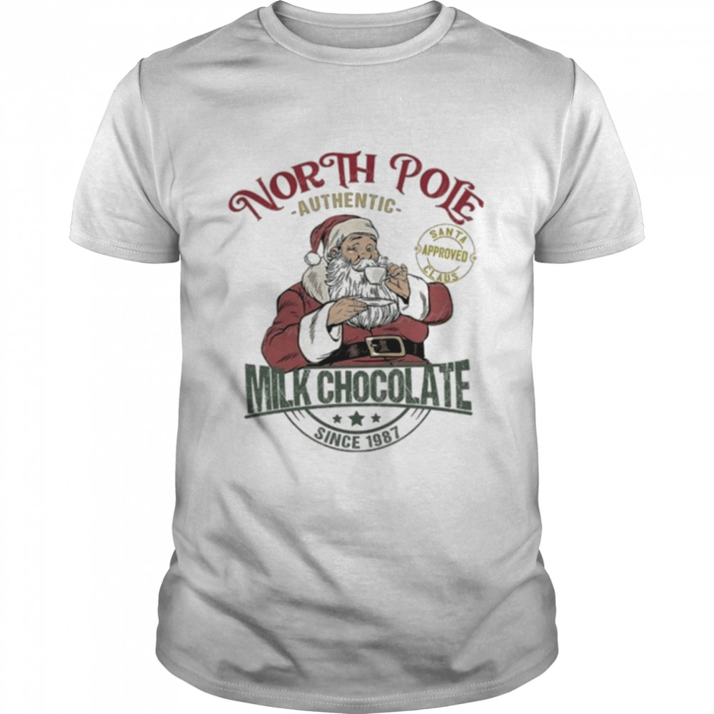 Santa north pole milk chocolate merry christmas shirt