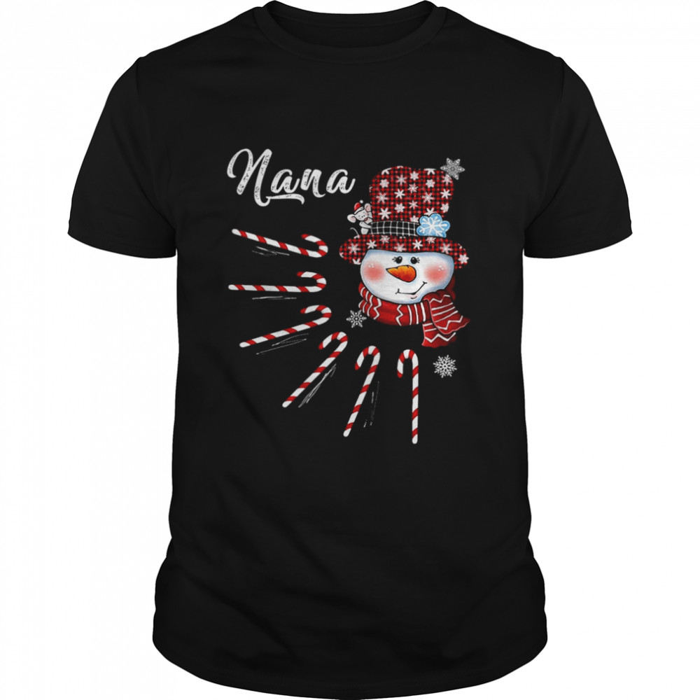 Grandma Snowman Candy Cane Christmas Nana  Classic Men's T-shirt