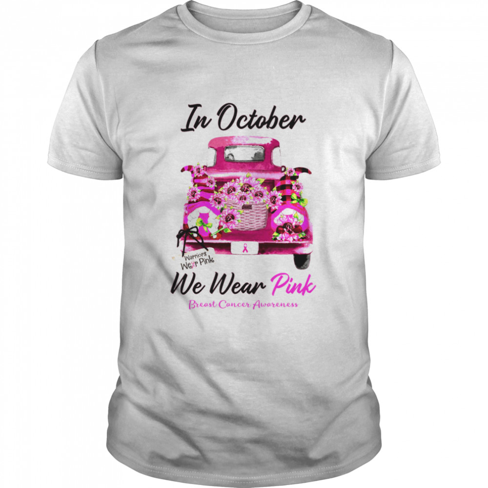 Truck In October We Wear Pink Breast Cancer Awareness  Classic Men's T-shirt