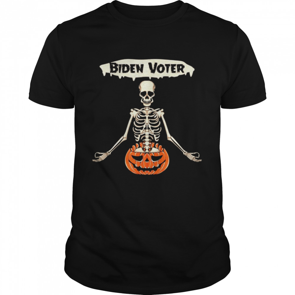 Happy Halloween Christmas Joe Biden Pumpkin Skeleton Costume T- Classic Men's T-shirt
