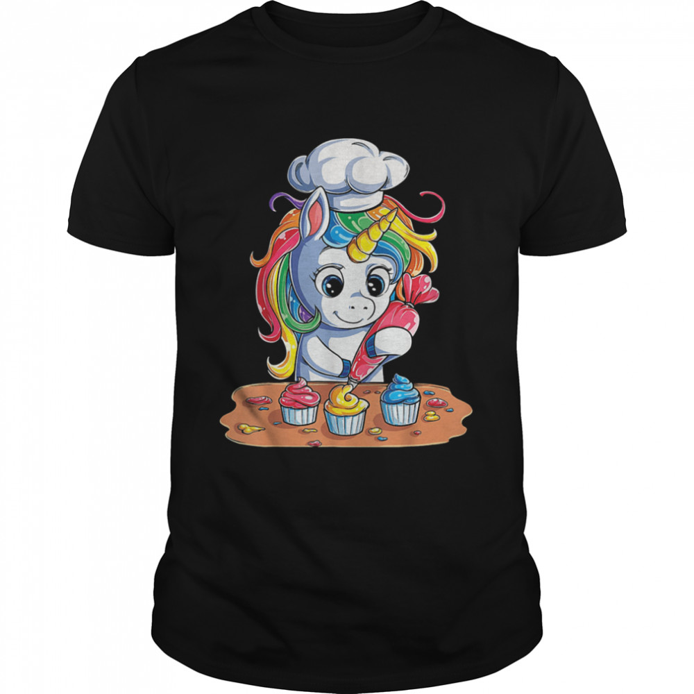 Unicorn Chef Make Cupcake shirt Classic Men's T-shirt