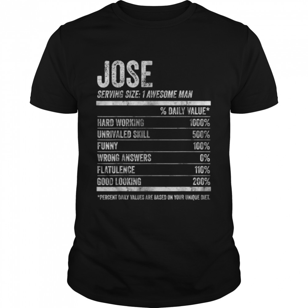 Mens Jose Nutrition Personalized Name Shirt Funny Name Facts T-Shirt B09K1FH114