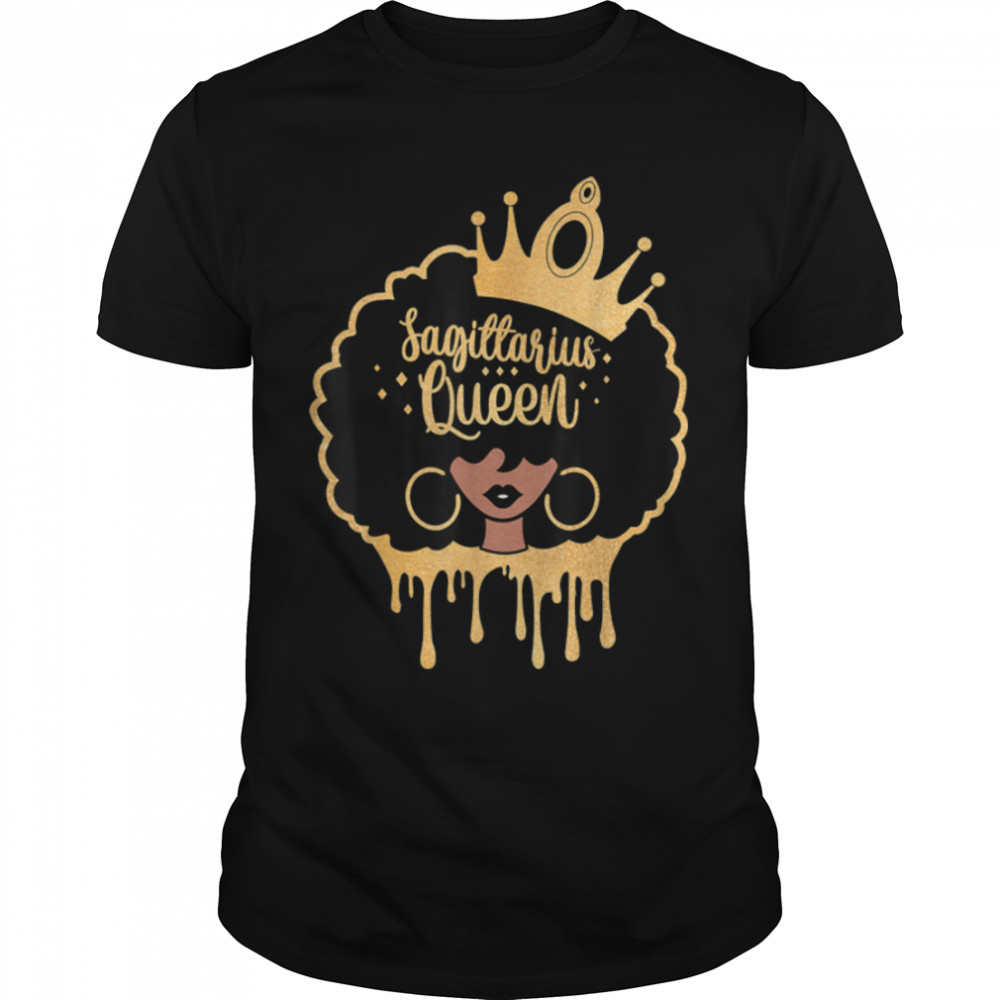 Sagittarius Queen Funny Birthday Gift for Black Women Girl T- B09JPJ4CQB Classic Men's T-shirt