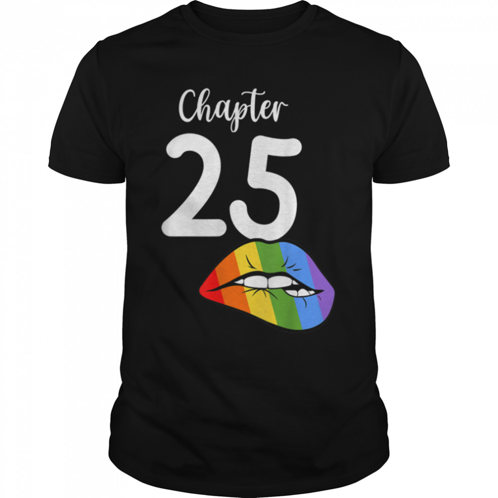 LGBT sexy lips rainbow chapter 25 Birthday celebration T- B09JZWQZPH Classic Men's T-shirt