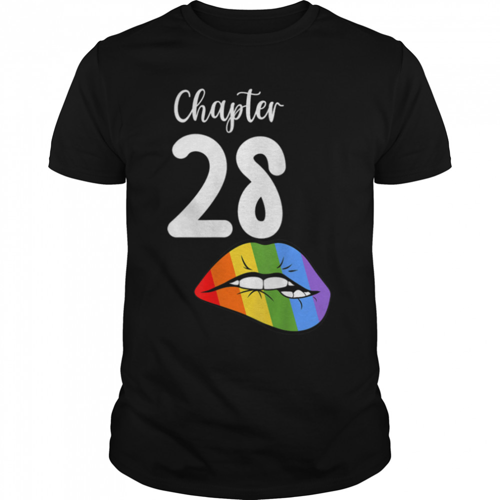 LGBT sexy lips rainbow chapter 28 Birthday celebration T-Shirt B09JZWGLWQ