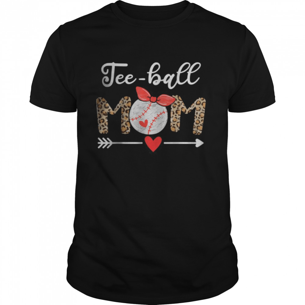 TeeBall Mom Mother’s Day 2021 Gift T Ball Mom Leopard T-Shirt
