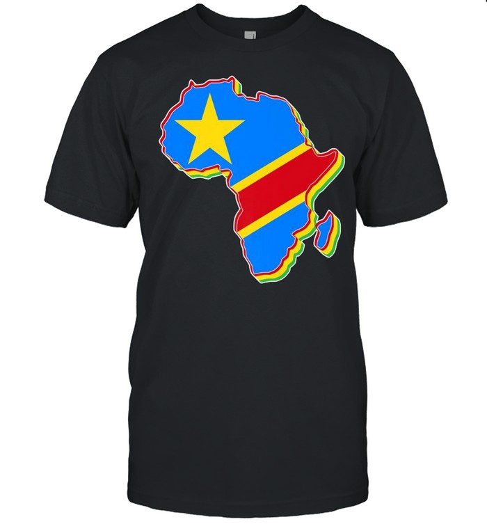 Love RDC DRC Congo Flag With Africa Map Congolese Pride  Classic Men's T-shirt