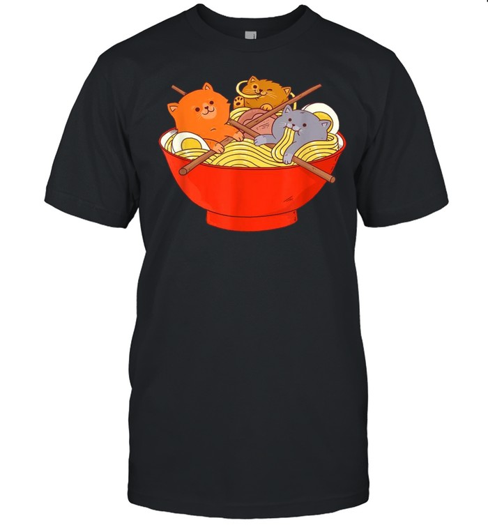 Kawaii Cute Anime Cats Otaku Japanese Ramen Noodles Shirt - Trend Tee ...