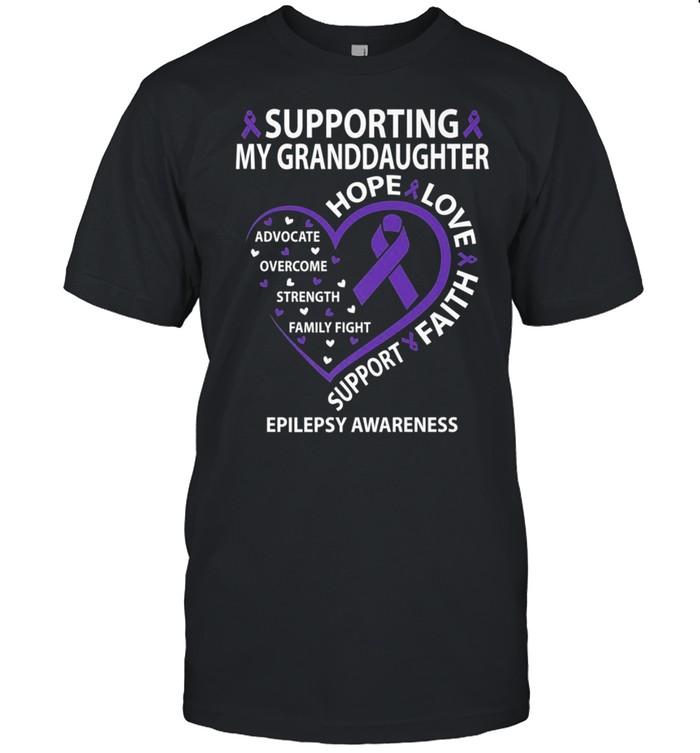 Supporting My Granddaughter Epilepsy Awareness Grandparents Shirt