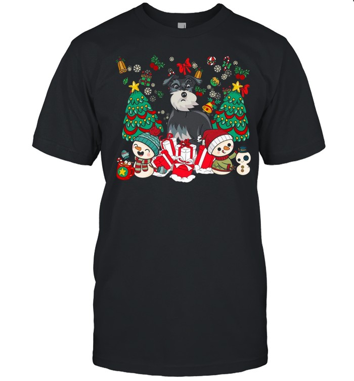 Miniature Schnauzer Christmas Dog  Classic Men's T-shirt