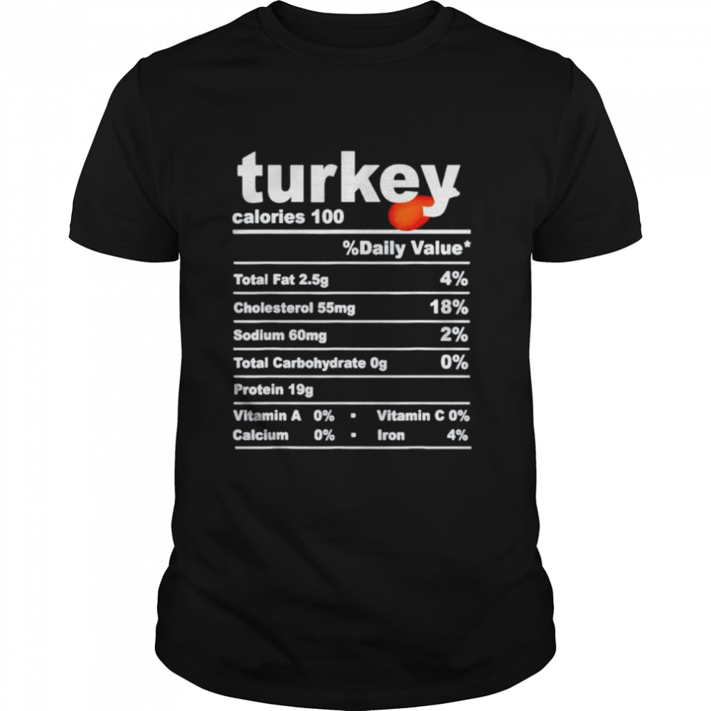 Turkey Nutritional Facts Thanksgiving Christmas shirt Classic Men's T-shirt