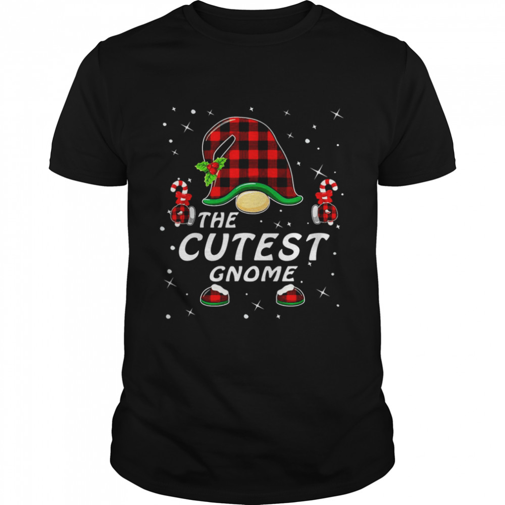 Cutest Gnome Buffalo Plaid Matching Family Christmas  Classic Men's T-shirt