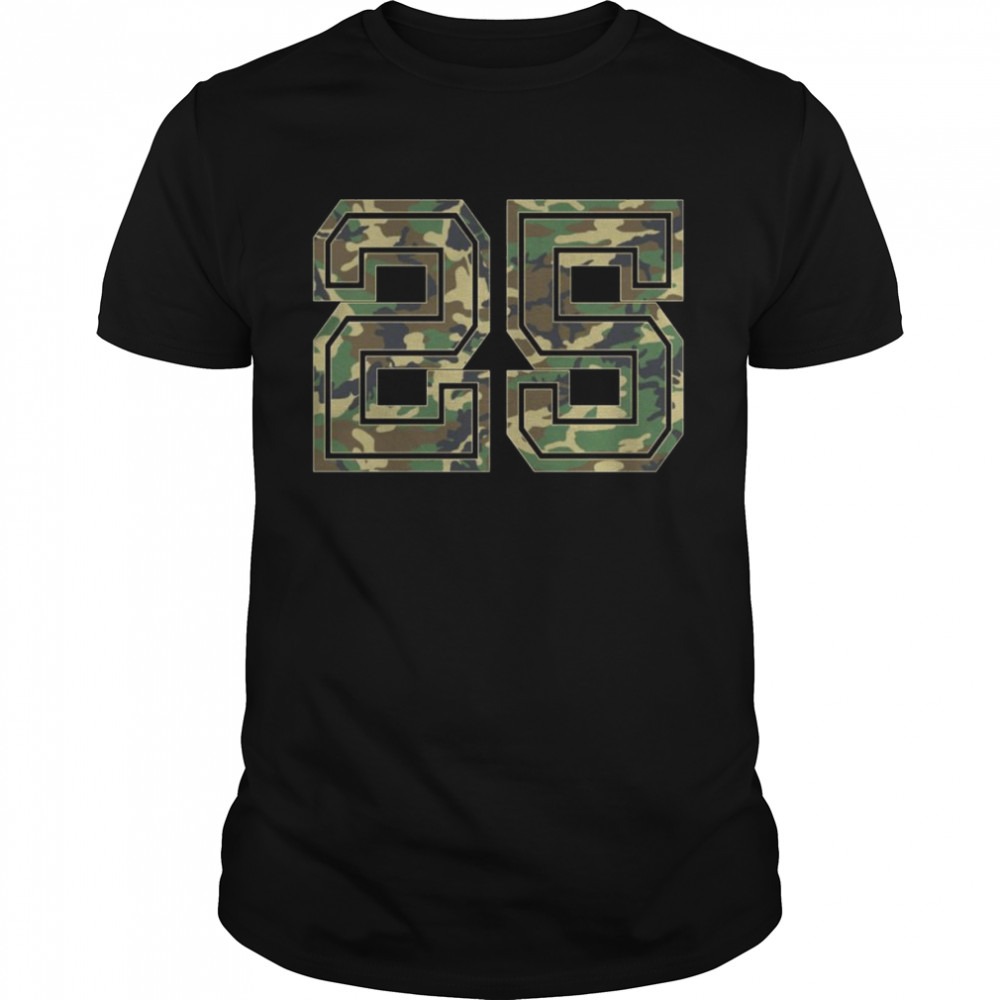 Team Jersey Number 25 Camo Camouflage Shirt