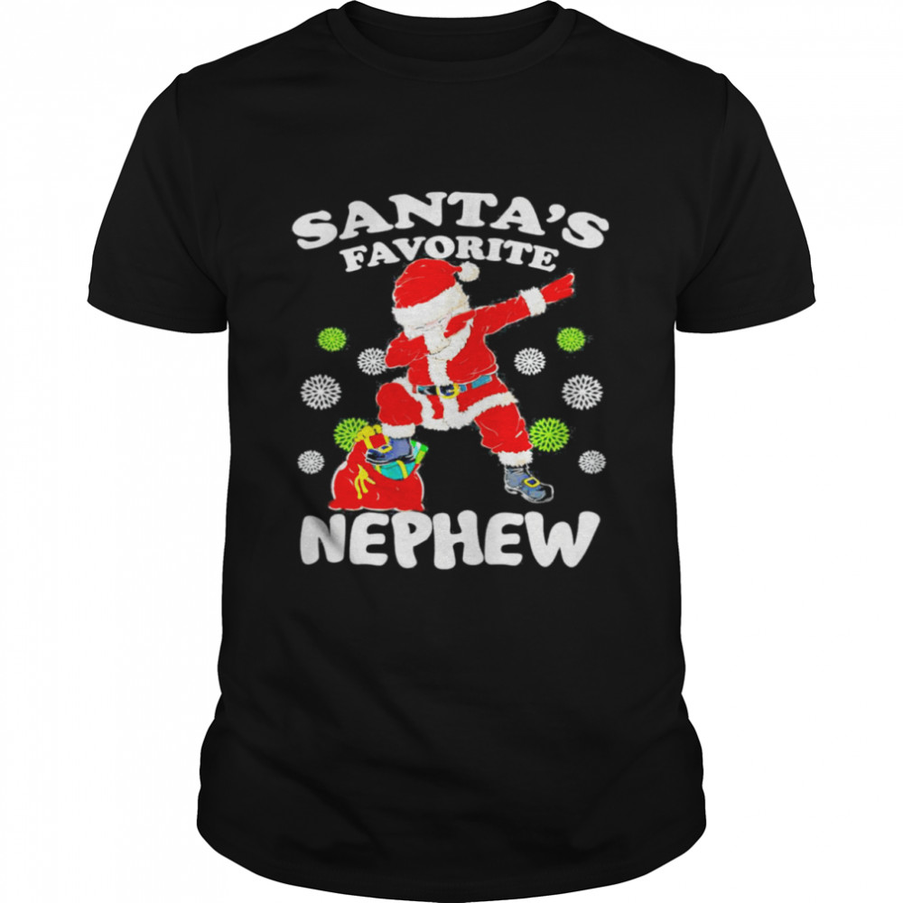 Santa’s favorite nephew dabbing santa christmas xmas shirt