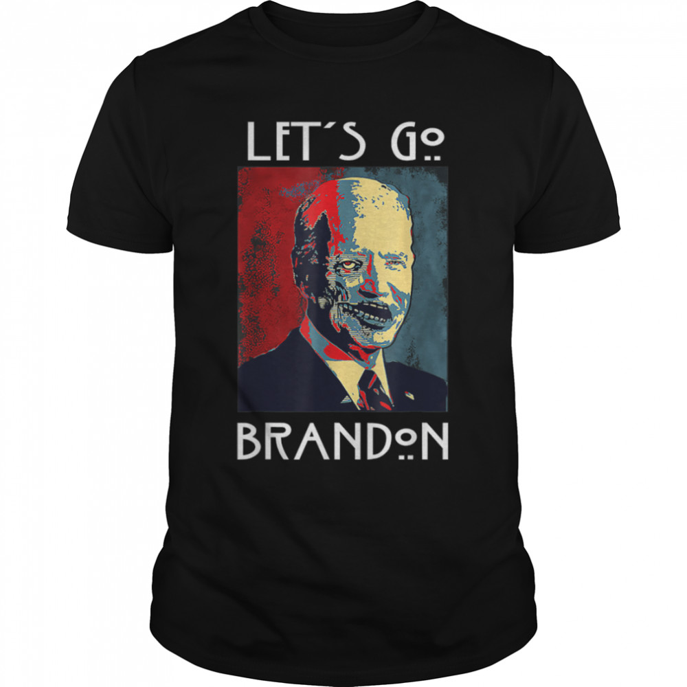 Biden Zombie American Scary Horror Story Let's Go Brandon T-Shirt B09JSFLXJW